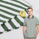 Wrinkle Resistant Striped Knit Fabric 100% Cotton Fashion Clear Texture