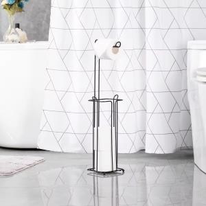 China Bathroom Standing Paper Dispenser Toilet Tissue Paper Roll Storage Shelf Toilet Paper Holder factory