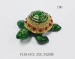 Mini Turtle trinket jewelry box petwer metal jewelry box diamond decoration