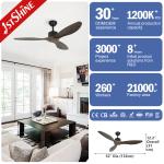 52 Inch 5 Speed Remote Control Decorative Wood Ceiling Fan For Bedroom