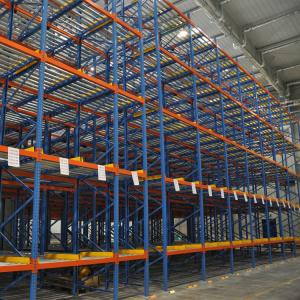 Roller Conveyor Stacking Pallet Storage Racks / Steel Material Pallet Racking
