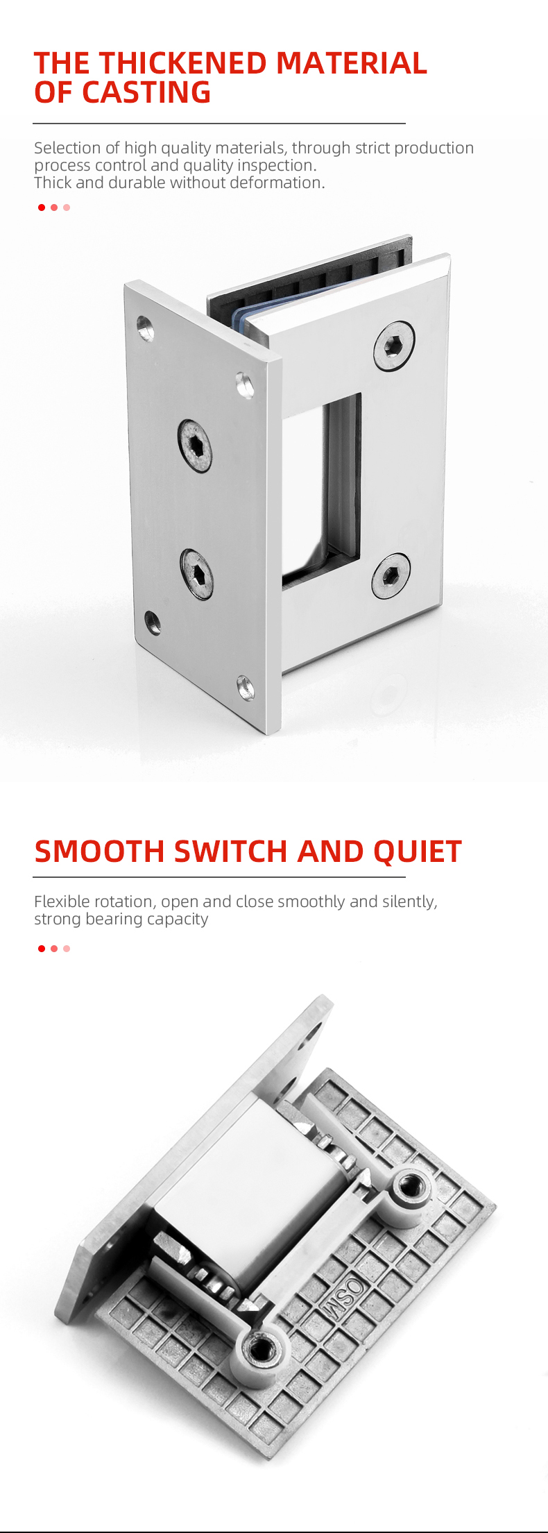 Modern Design Style Glass Door Pivot Hinge 90 Degree Opening with Chuangyiyuan Metal