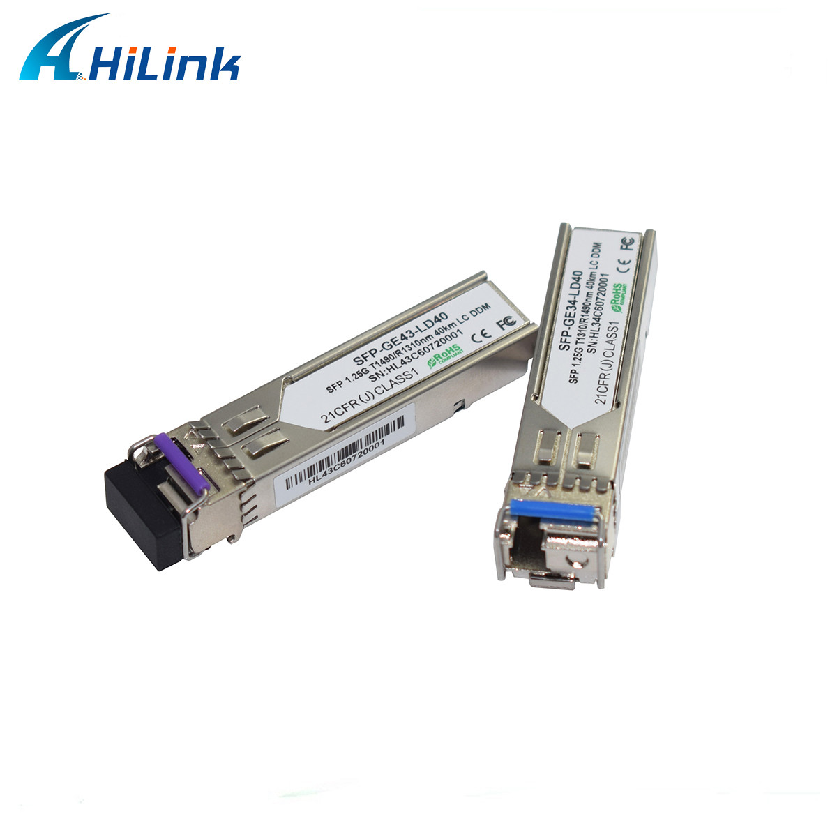 Single Fiber SFP Transceiver 1.25G 1310/1490nm 40KM SC/LC Simplex WDM Modules