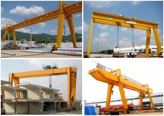 Electric Double Girder Gantry Crane With Cab / Wireless Control