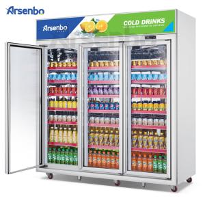 China 110V 60Hz Commercial Cold Drink Fridge , Luster Plate Retail Beverage Refrigerator factory