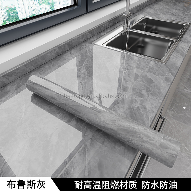 Modern White Marble Peel Off Wallpaper 60cm*10m Roll Size for Kitchen Modern Design Style
