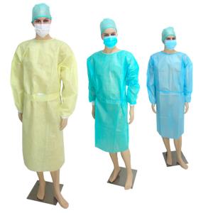 China Sterile CPE Disposable Isolation Gowns , Thumb Loop Disposable Operating Gowns factory