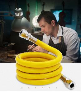 China DN13 Water Heater Gas Hose , SS304 Yellow Pvc Gas Pipe corrugated factory