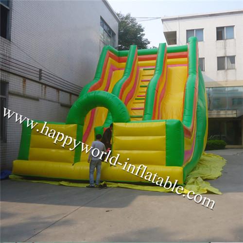 Inflatable double lane slip n slide , inflatable slide , inflatable slip and