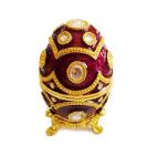 Handmade Enamel Faberge Easter Egg Jewelry box Luxury Blue Faberge Easter Egg