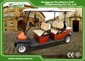 China Brown Red 6 Seater Electric Golf Buggy ADC 48V Battery Powered factory