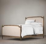 Bedroom Furniture French Country Style Solid Wood Carved King Size Bed