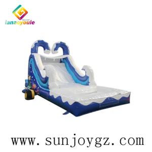 China Easy Install Inflatable Kids Water Slide Park Funny Aqua Games For Amusement factory