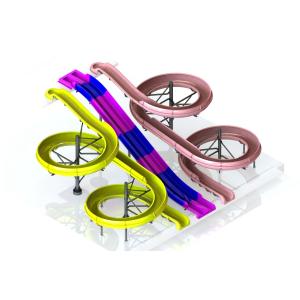 Spiral Circle Whole Age Custom Water Slide With Mutiline Slides