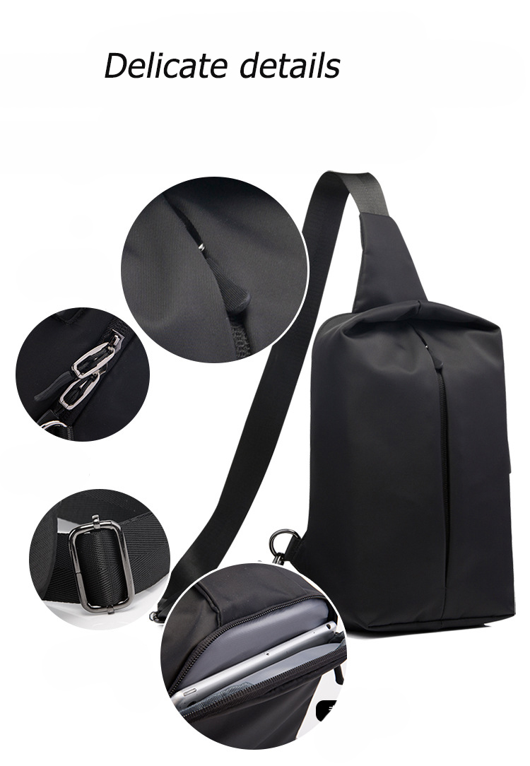 Water Resistant Polyester Lining Anti Theft Chest Sling Bags With USB 5L