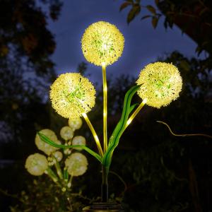 China Ground Plug Triple Dandelion Solar Lawn Light for Outdoor Garden Landscape Ambient Patio factory