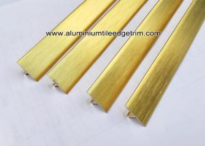 China T20 T Shaped Aluminum Extrusion Decorative Profiles / Strips For Door Brushed Gold factory