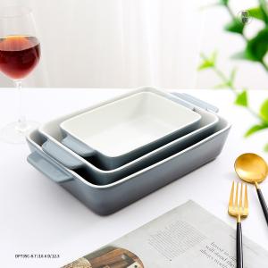 China Rectangular Shape Ceramic Bakeware Sets Dish For Lasagna 23.7oz Volume factory