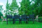 Black 11 Pieces Plastic Wood Modern Outdoor Garden Furniture Table Set 8-10