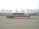3 Axle Lowbed Semi Trailer , Low Flatbed Trailer With Air Suspension System