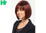 Wholesale Machine Made Red Bob Wig Short Straight Synthetic Full Wigs