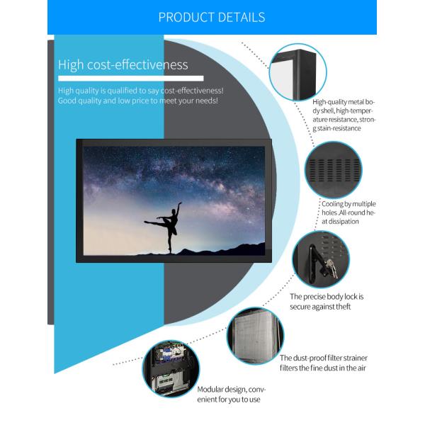 Free Standing High Brightness Vertical HD Waterproof Outdoor Digital Signage