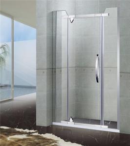 China Two Fixed Panel Stainless Steel Shower Screen Pivot Irregular Clear Tempered Glass factory