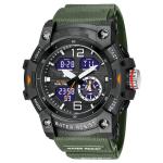 Multi Functional Plastic Quartz Watch 3ATM Quartz Movement Lcd Mens