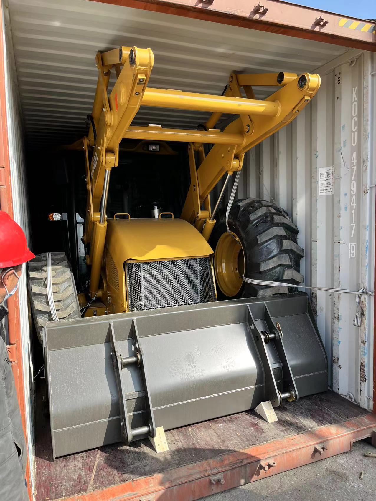 4280mm Max. Digging Depth 4WD Compact Loader Backhoe with Front End Loader and ROPS Cab