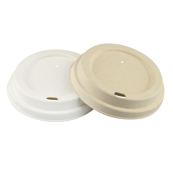 Biodegradable Eco Compostable Cup Cover Natural Sugarcane Bagasse Pulp 80mm