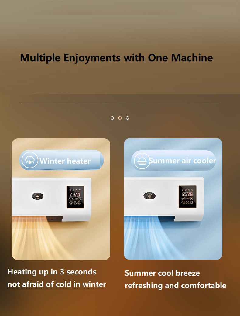 Adjustable Thermostat 1800W PTC Heating Cooling Mobile Air Conditioner Air Heater Fan