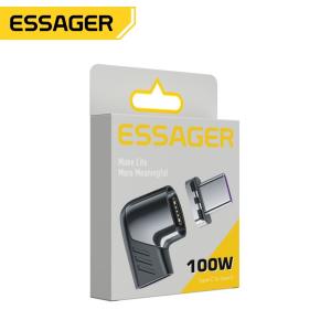 China Essager 2022 7-Turn Elbow Magnetic Adaptor L Shaped Design Black White 100W 5A factory
