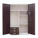 Light Grey Double Door Electrostatic Metal Wardrobe Closets