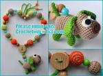 Necklace with amigurumi toy, Nursing necklace,Breastfeeding necklace, crochet