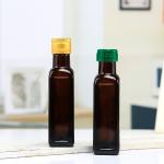 Square 100ml Brown Glass Olive Oil Bottle With Plastic Cover