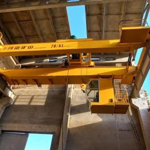 China Cabin Control Double Beam Girder Overhead Crane Electric Hoist Trolley For Workshop factory