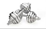 fitness excercise cast iron chromed adjustable dumbbell set 15kg 20kg 30kg
