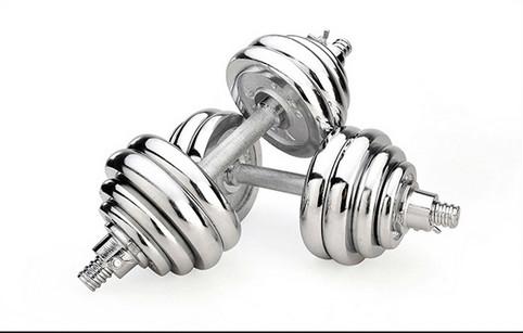 fitness excercise cast iron chromed adjustable dumbbell set 15kg 20kg 30kg
