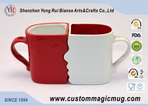 China Eco Friendly Mugs Handle Mug Couples Coffee Mugs Lover Cup DIY Available Red White factory