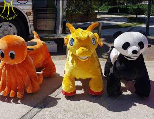 China Hansel amusement park coin walking stuffed electric ride on animals factory
