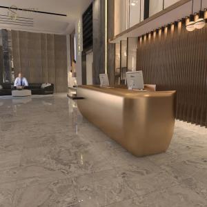 China 110cm Luxury Reception Desk Stainless Steel Gilded Rectangular for Waiting area factory