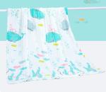 Green And Yellow Fruit Patterned Gauze Fabric 220GSM Baby Gauze Blankets