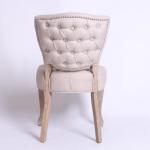 Oak wood Linen fabric upholstery arm chair/wooden dining chair/desk chair