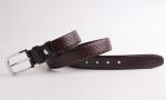 Brown Color Classic Mens Leather Dress Belt With Regular Snake Grain