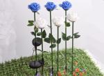 Solar silicone rose Lights Outdoor Lawn Park Decoration Lamp LED Silicone Rose