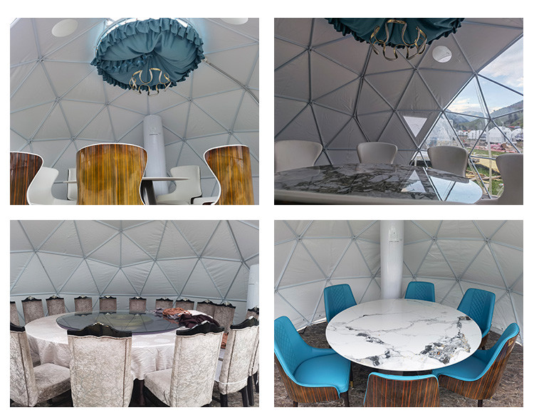 Customized Size Colorful Dining Geodesic Dome Tent 13m Diameter