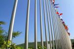 Various Shape Stainless Steel Flag Pole For City Squares / Customs Terminals /