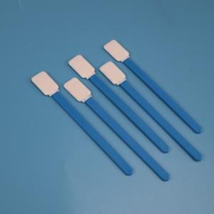 714 Lint Free Green Handle Flat Rectangle Microfiber Swab Supplier For Lens