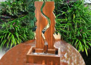 China Geometric Decorative Corten Steel Water Feature Large Size For Yard / Garden factory
