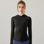 New Long-Sleeved Fitness Wear Women Hooded Sports Smock Morning Running Training